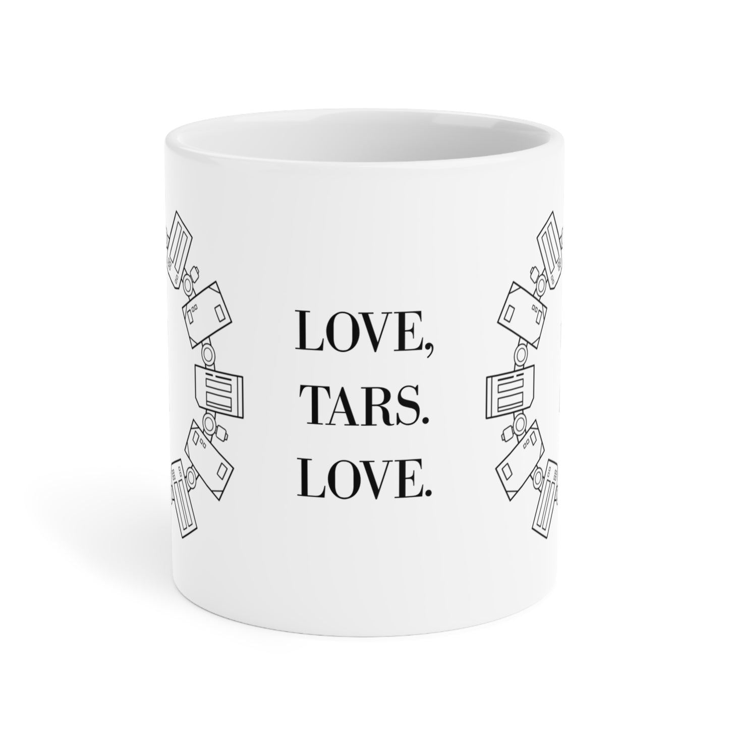 Minimalist Interstellar Coffee Mug, Love, Tars. Love