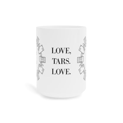 Minimalist Interstellar Coffee Mug, Love, Tars. Love